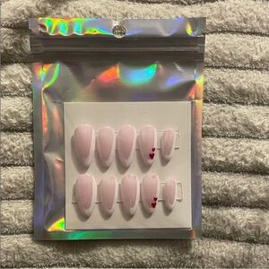 White frenchies with red valentines hearts